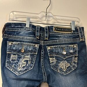 Rock Revival Dark Blue Embellished Women's Jeans